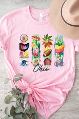 US3001P-E3061OH Ohio State Brushstroke Graphic Plus Tee $16