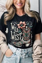 US3001P-E3100 Wild West Cowgirl Boot Graphic Plus Tee $16