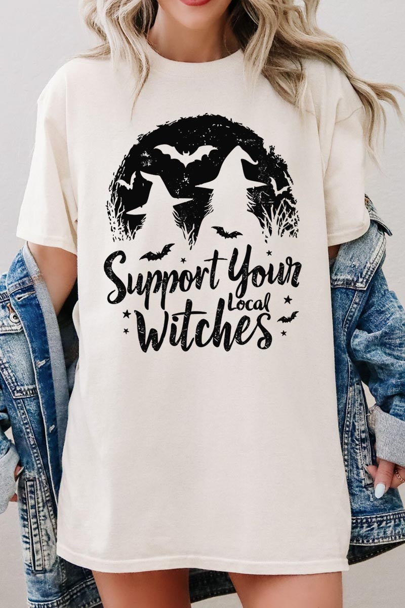 5000P-E3161 Local Witches Halloween Graphic Plus Heavy Cotton Tee $12.75