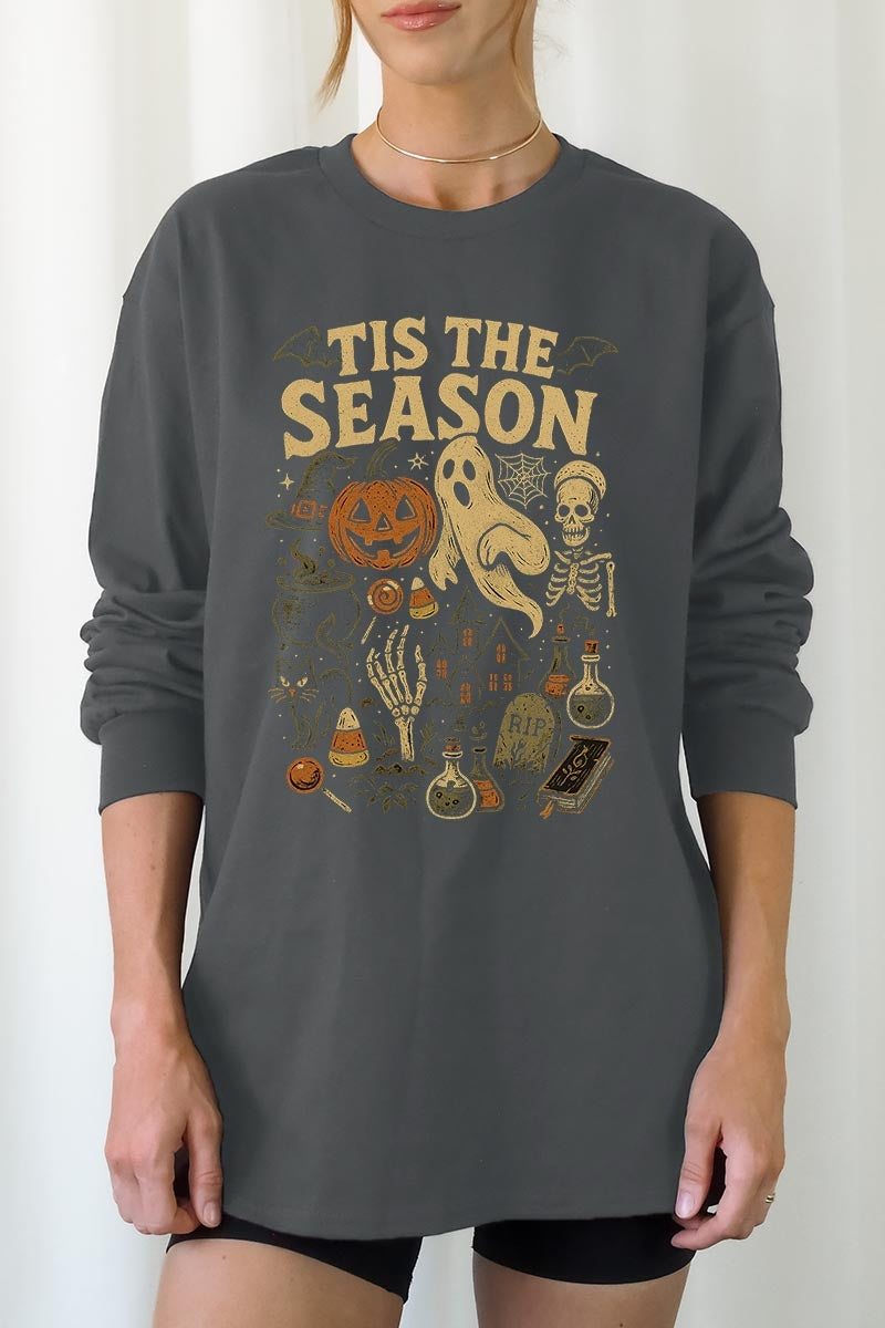 UL240P-E3125 Tis The Season Halloween Plus Long Sleeve Tee $17