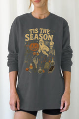UL240-E3125 Tis The Season Halloween Graphic Long Sleeve Tee $13.75