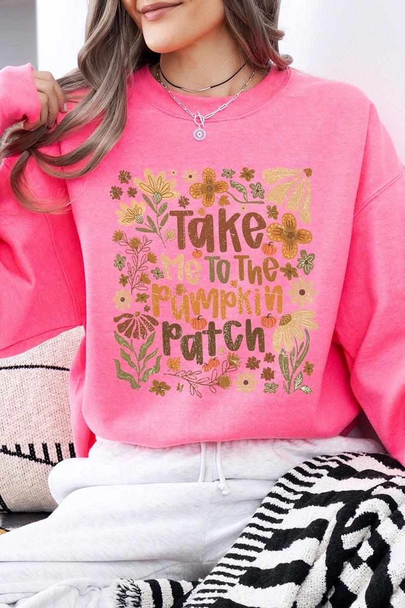 UL180-E3136 Take Me To The Pumpkin Patch Graphic Sweatshirt $20