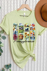 US3001-E3061PA Pennsylvania State Brushstroke Graphic Tee $12.5