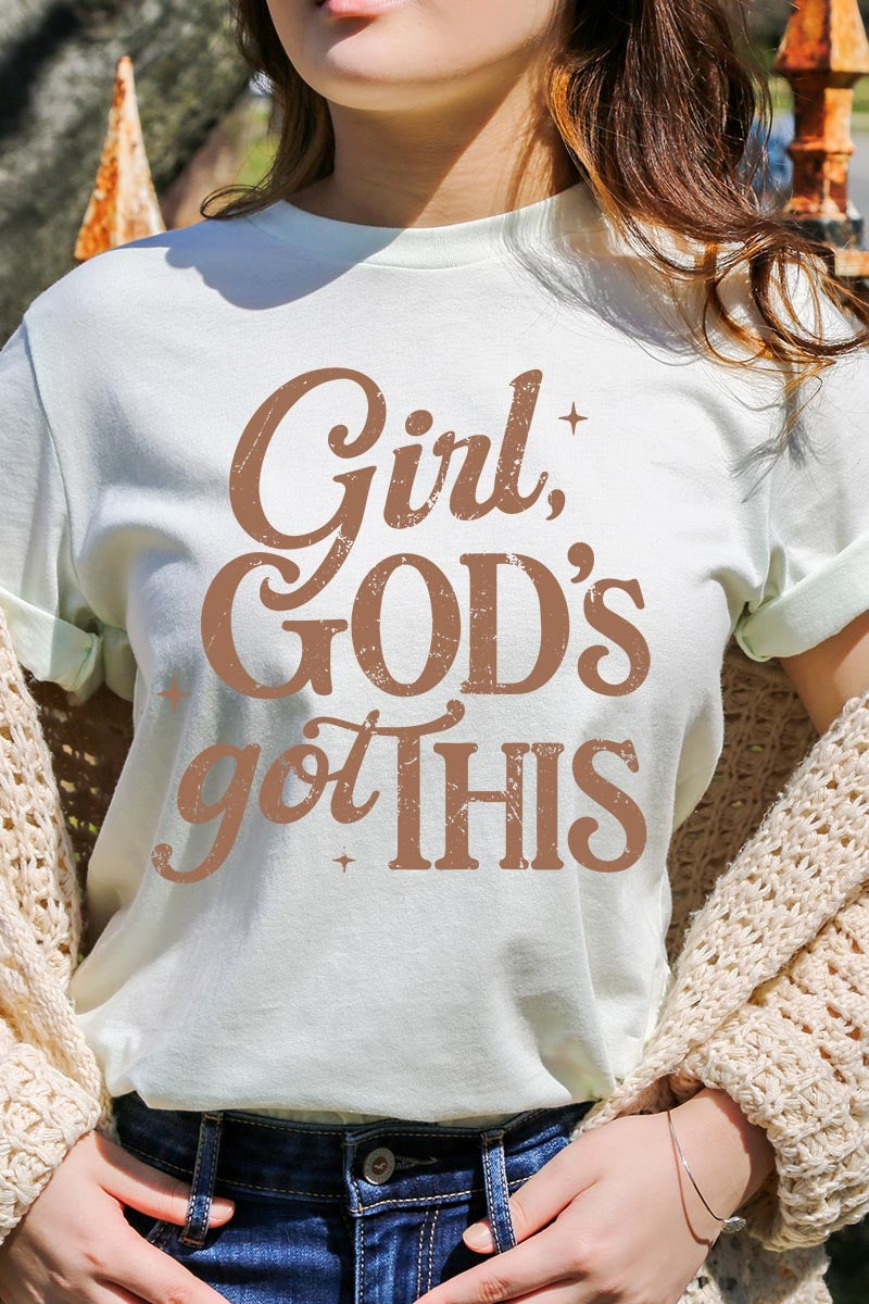 US3001P-E3102 Girl, Godu2019s Got This Graphic Plus Tee $16