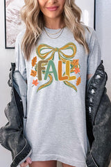 US3001P-E3121 Fall Brushstroke Bow Graphic Plus Tee $16