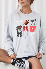 UL240P-E3077 Arkansas Football Graphic Plus Long Sleeve Tee $17