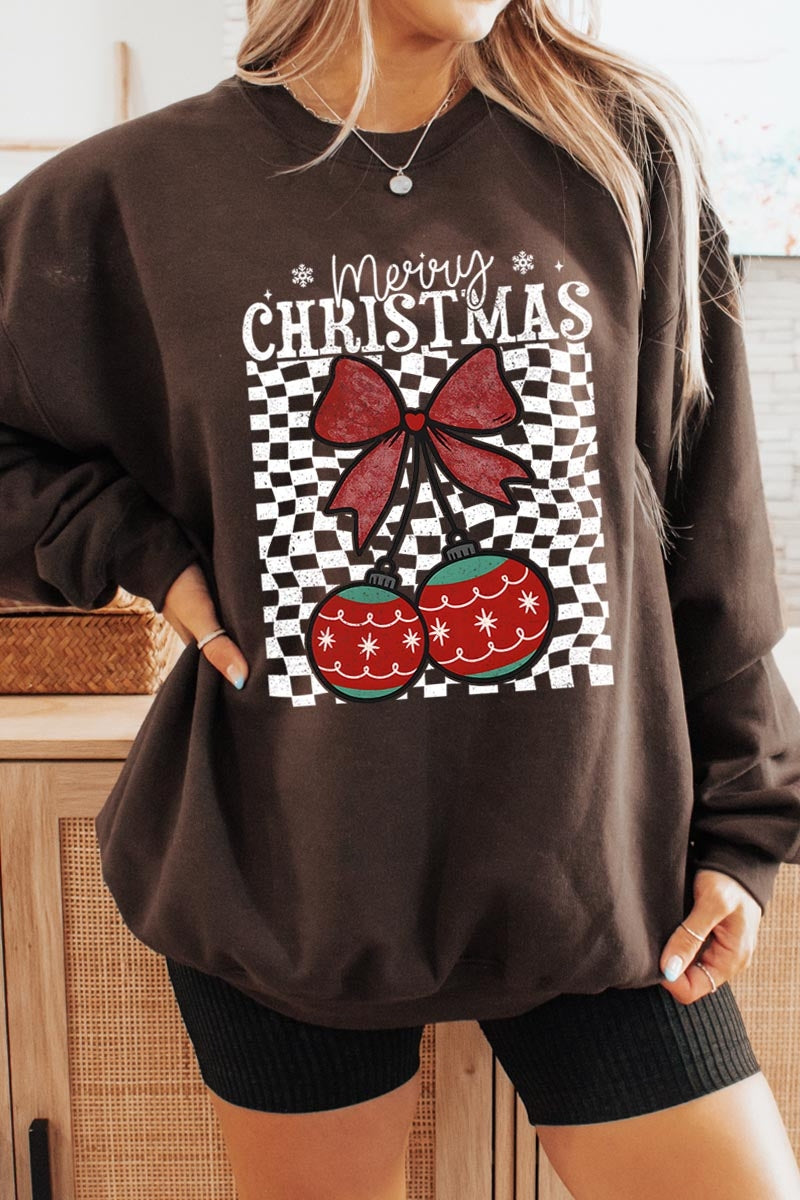 UL180-E3196 Cherry Ornament Christmas Graphic Sweatshirt $20