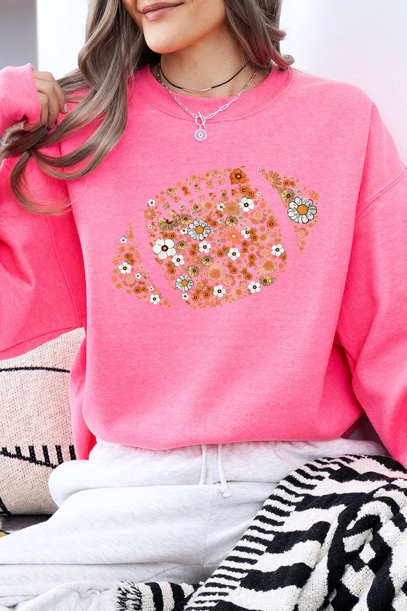 UL180P-E3133 Floral Football Graphic Plus Sweatshirt $25