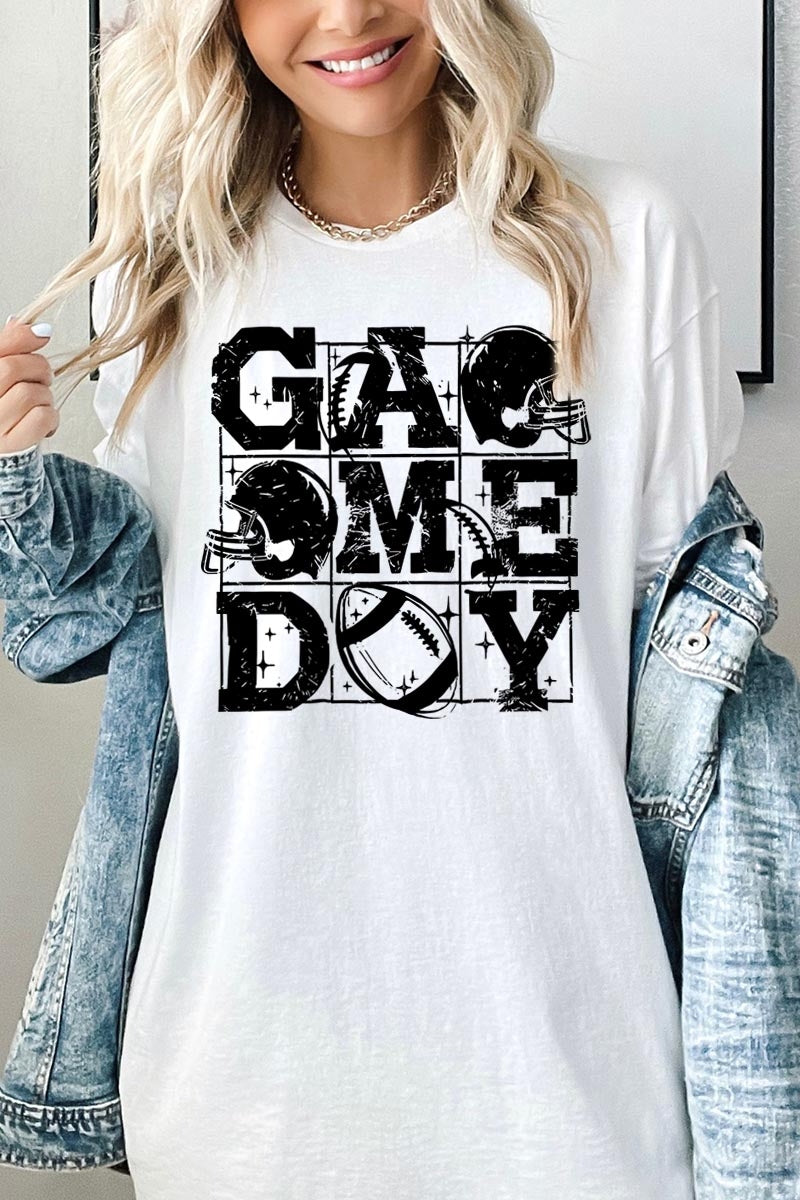 5000P-E3073 Distressed Game Day Graphic Plus Heavy Cotton Tee $12.75