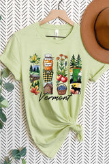 US3001P-E3061VT Vermont State Brushstroke Graphic Plus Tee $16