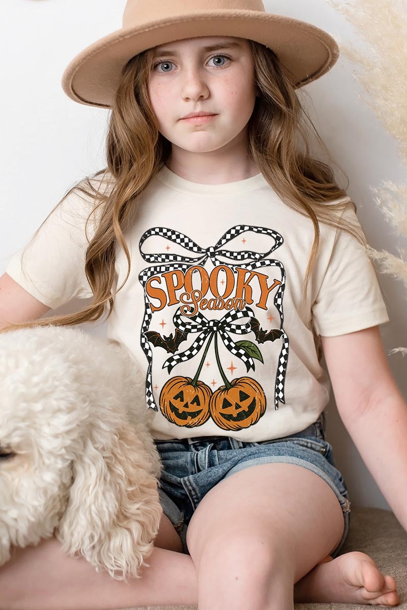 US3001Y-E3085Z Pumpkin Cherries Kids Graphic Tee $11
