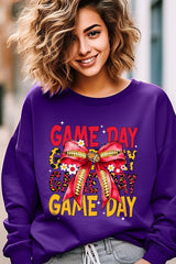 UL180-E3091 Red Yellow Football Game Day Bow Sweatshirt $20