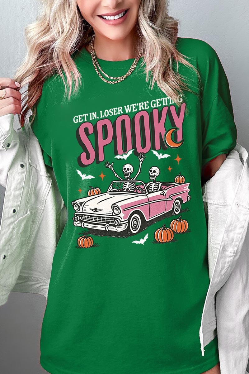 5000P-E3142 Spooky Skeleton Graphic Plus Heavy Cotton Tee $12.75