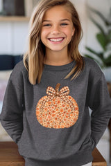 UL180B-E3135Z Floral Fall Pumpkin Kids Graphic Sweatshirt $20