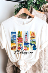 US3001P-E3061MI Michigan State Brushstroke Graphic Plus Tee $16