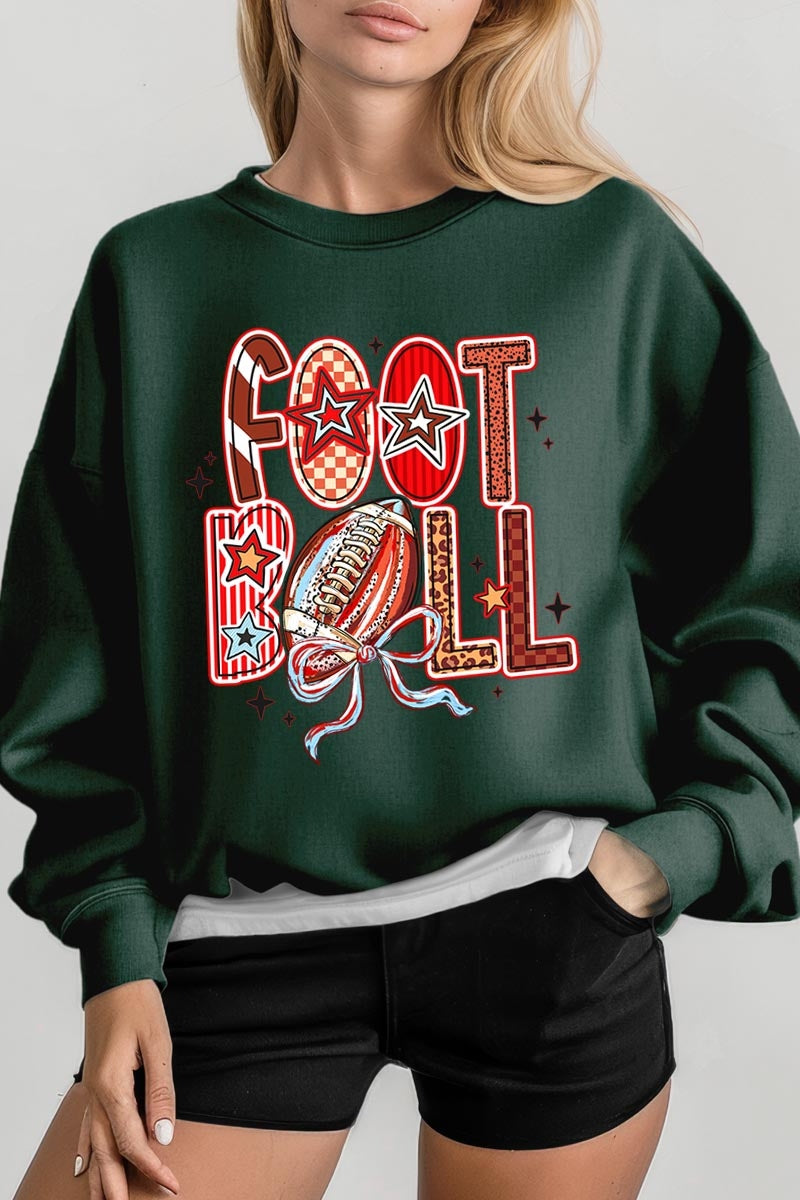 UL180-E3053 Brushstroke Football Graphic Sweatshirt $20