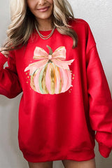 UL180-E3083 Brushstroke Pumpkin Graphic Sweatshirt $20