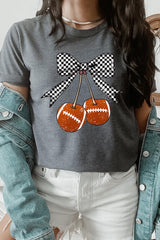US3001-E3055 Football Cherries Graphic Tee $12.5