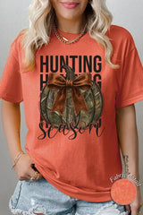 5000P-E3190 Hunting Pumpkin Bow Graphic Plus Heavy Cotton Tee $12.75