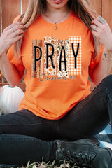 US3001P-E3166 Pray Fall Christian Graphic Plus Tee $16