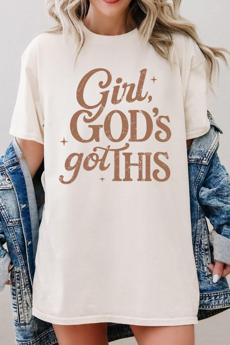5000-E3102 Girl, Godu2019s Got This Graphic Heavy Cotton Tee $9