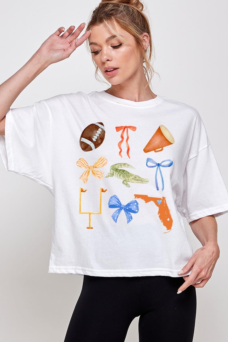 CTS-E3078 Florida Football Graphic Relaxed Crop Top $11
