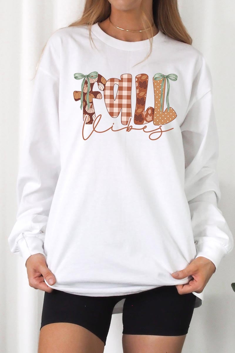UL240P-E3071 Fall Vibes Rustic Graphic Plus Long Sleeve Tee $17