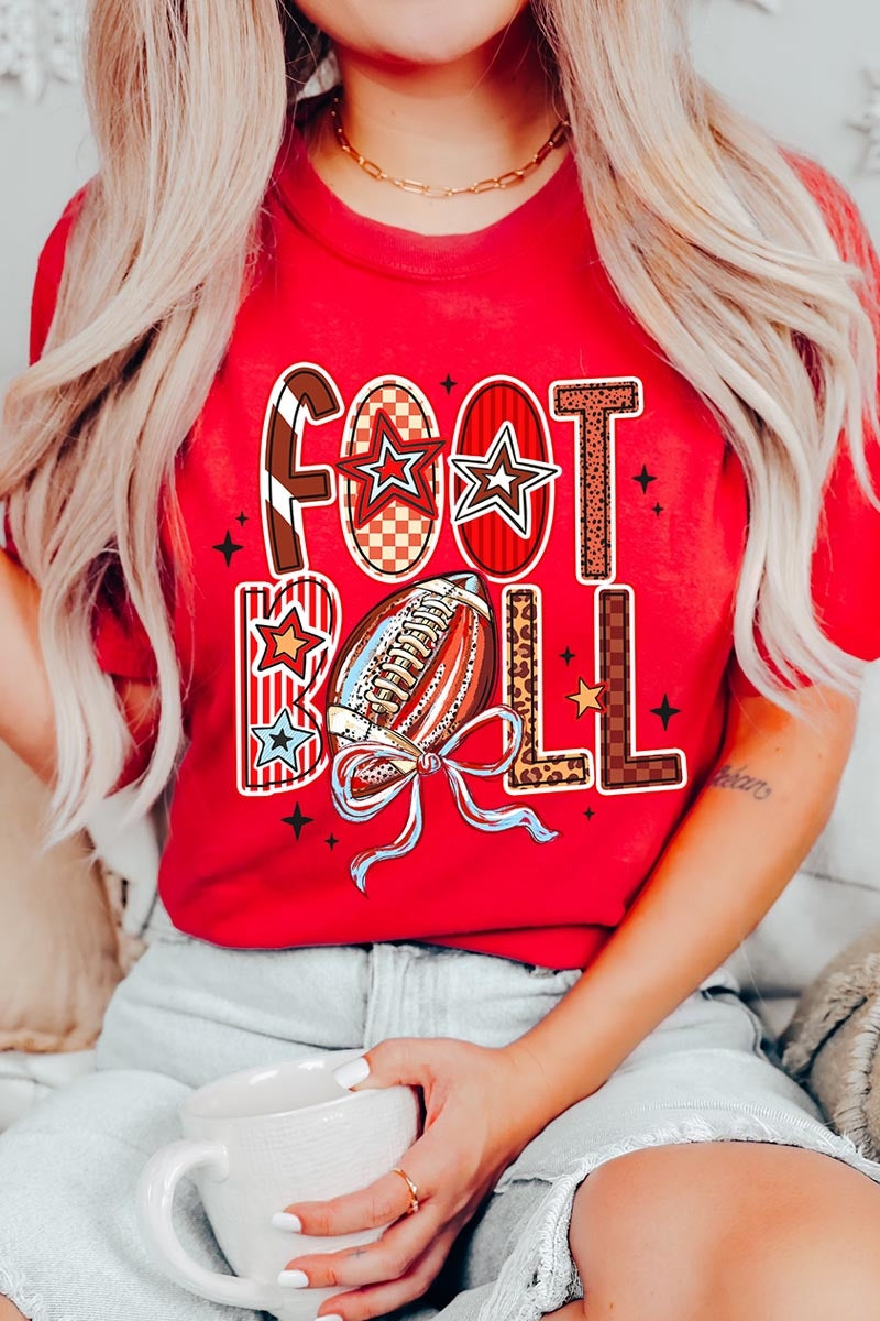 US3001-E3053 Brushstroke Football Graphic Tee $12.5