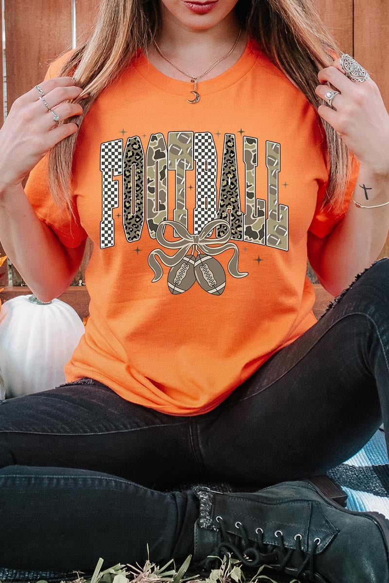 US3001-E3132 Camo Football Graphic Tee $12.5