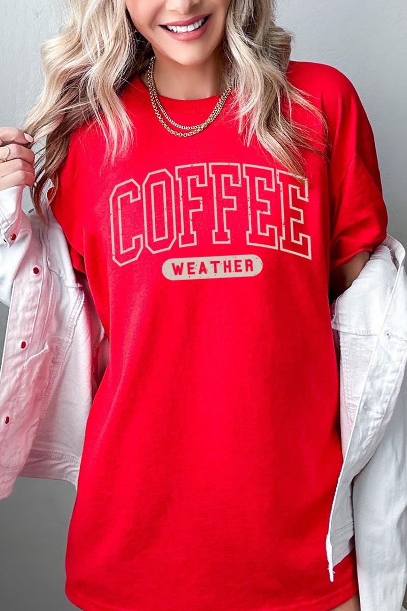 5000-E3207 Coffee Weather Graphic Heavy Cotton Tee $9