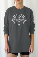 UL240-E3156 Halloween Ballerina Graphic Long Sleeve Tee $13.75