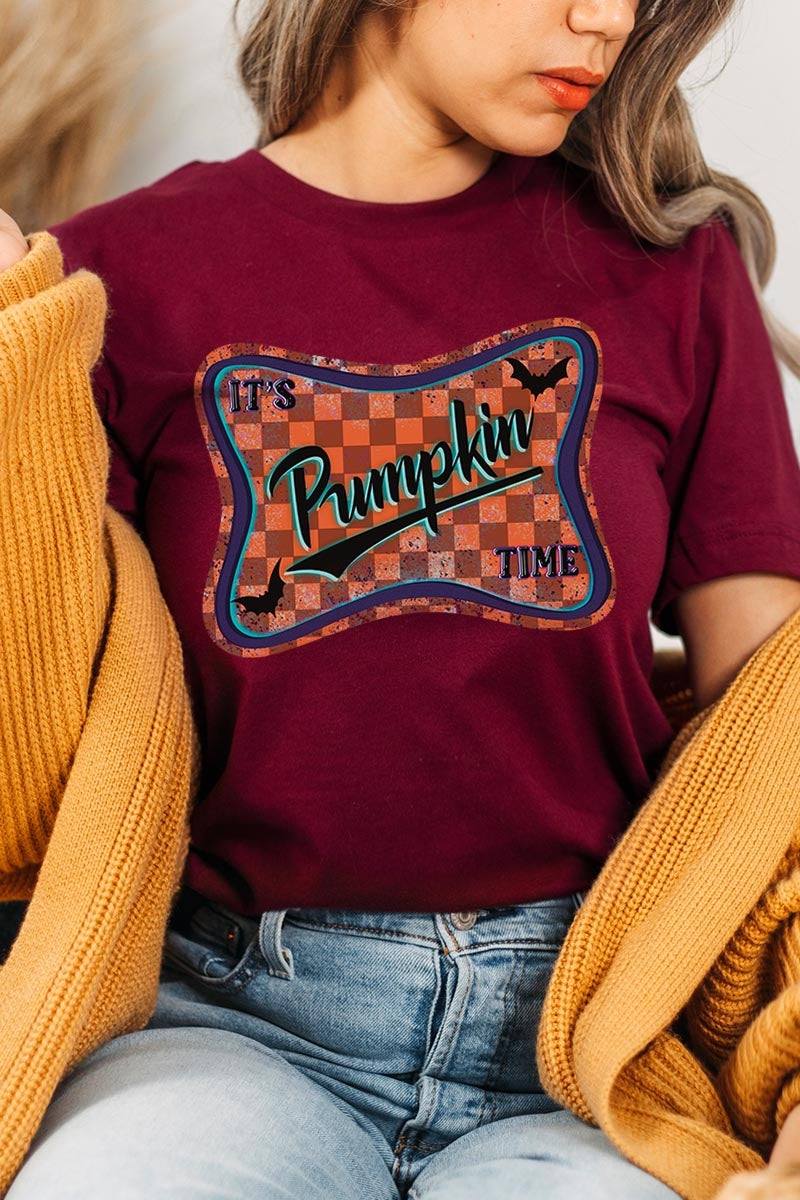 US3001P-E3144 Itu2019s pumpkin time Graphic Plus Tee $16