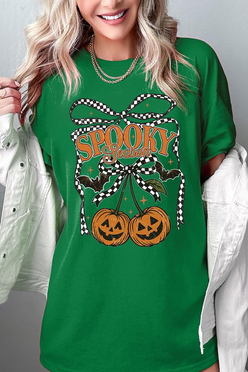 5000-E3085 Pumpkin Cherries Graphic Heavy Cotton Tee $9