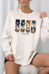 UL240P-E3204 Savior Is Born Nativity Graphic Plus Long Sleeve Tee $17