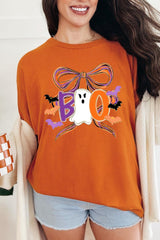 5000P-E3120 Boo Brushstroke Bow Graphic Plus Heavy Cotton Tee $12.75