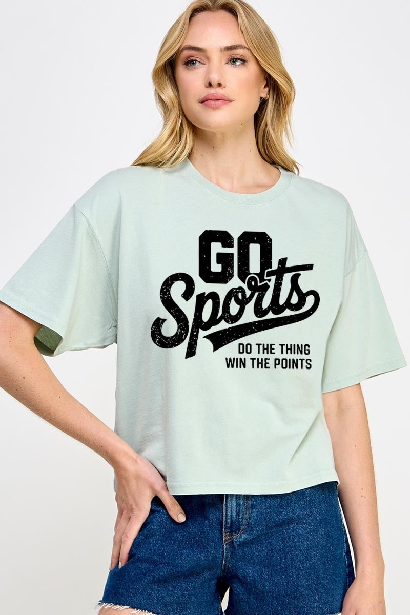 CTS-E3103 Go Sports Graphic Relaxed Crop Top $11