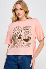 CTS-E3097 Cowgirl Country Music Graphic Relaxed Crop Top $11