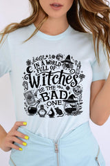 US3001-E3139 In a World of Witches Graphic Tee $12.5
