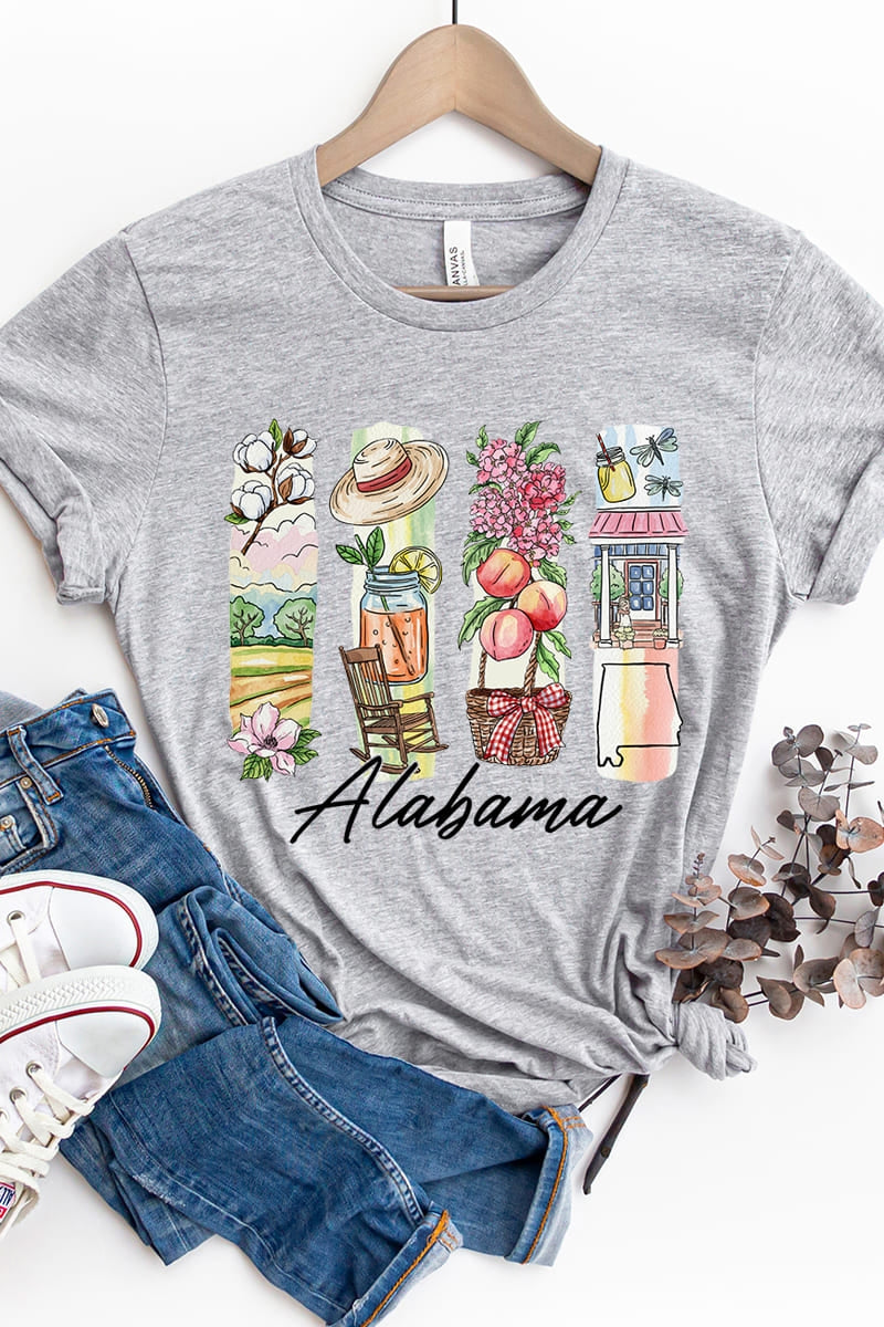 US3001P-E3061AL Alabama State Brushstroke Graphic Plus Tee $16