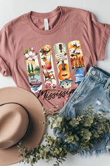 US3001-E3061MS Mississippi State Brushstroke Graphic Tee $12.5