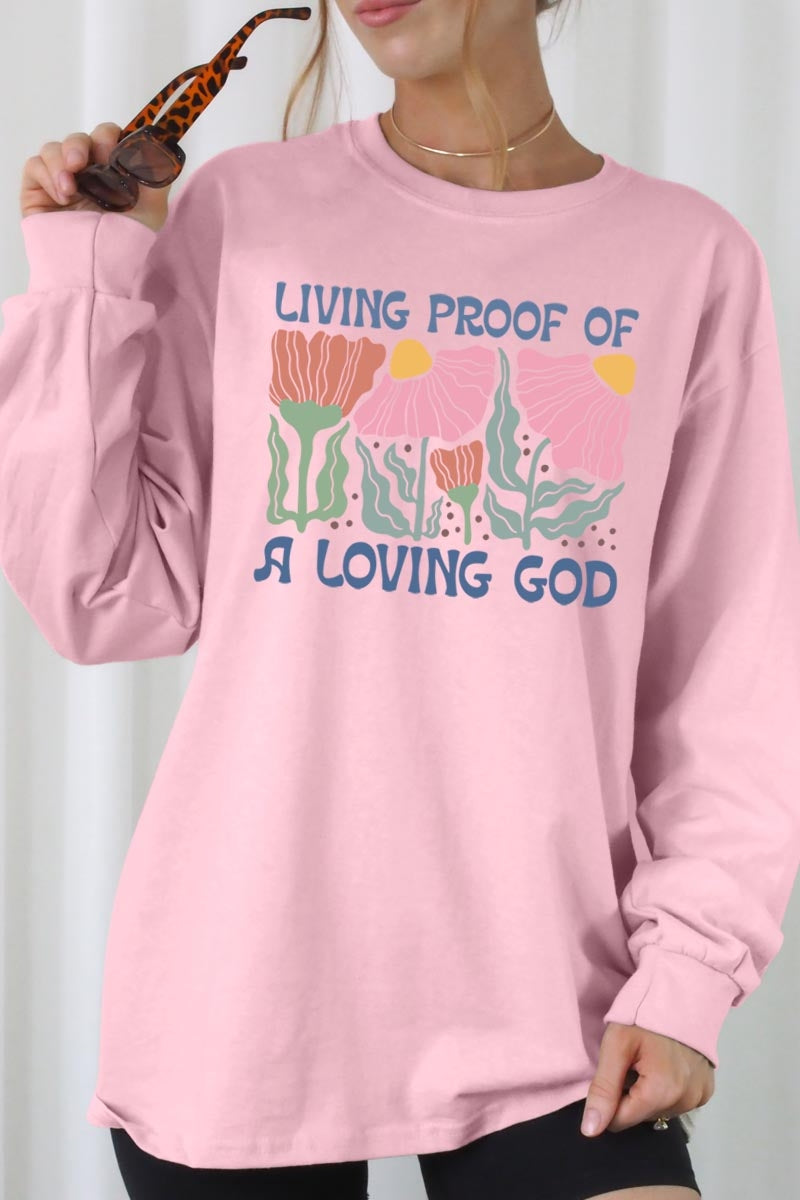 UL240-E3066 Living Proof of a Loving God Long Sleeve Tee $13.75