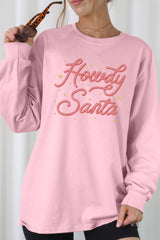 UL240-E3199 Howdy Santa Graphic Long Sleeve Tee $13.75