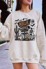 UL180P-E3108 Skellie Motel Halloween Graphic Plus Sweatshirt $25