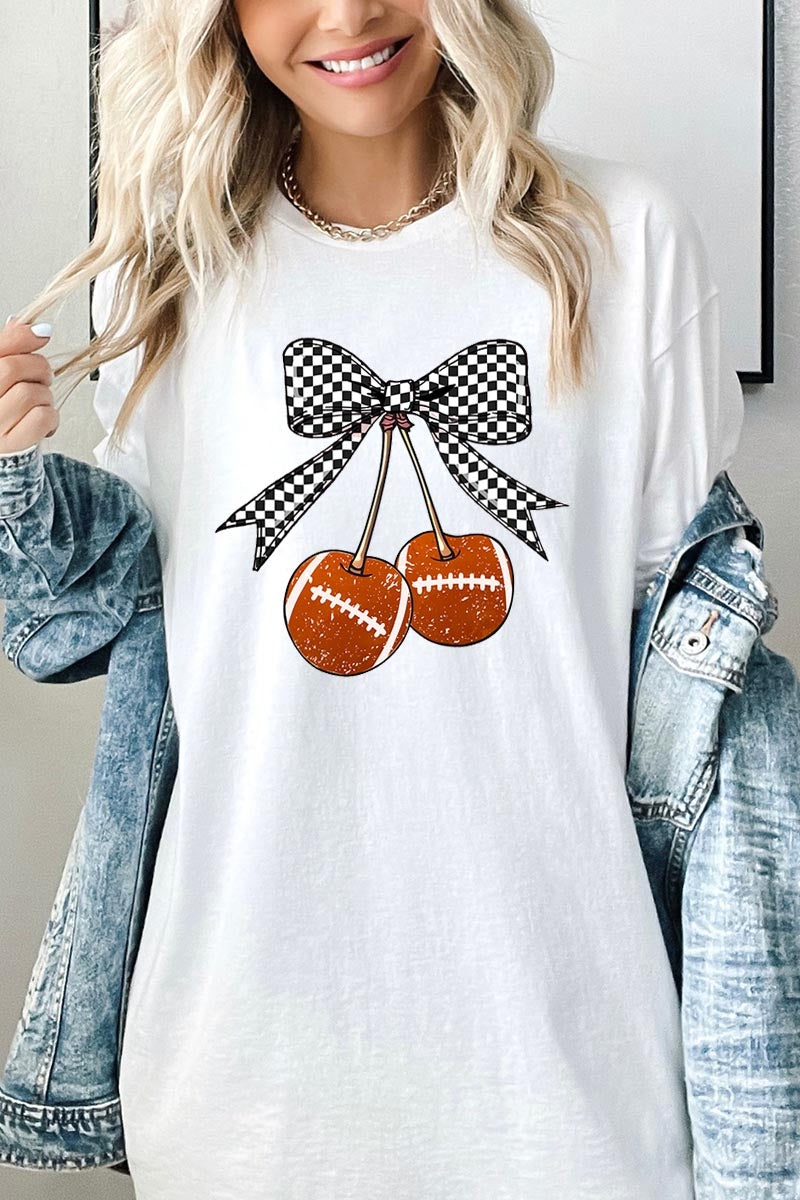 5000P-E3055 Football Cherries Graphic Plus Heavy Cotton Tee $12.75
