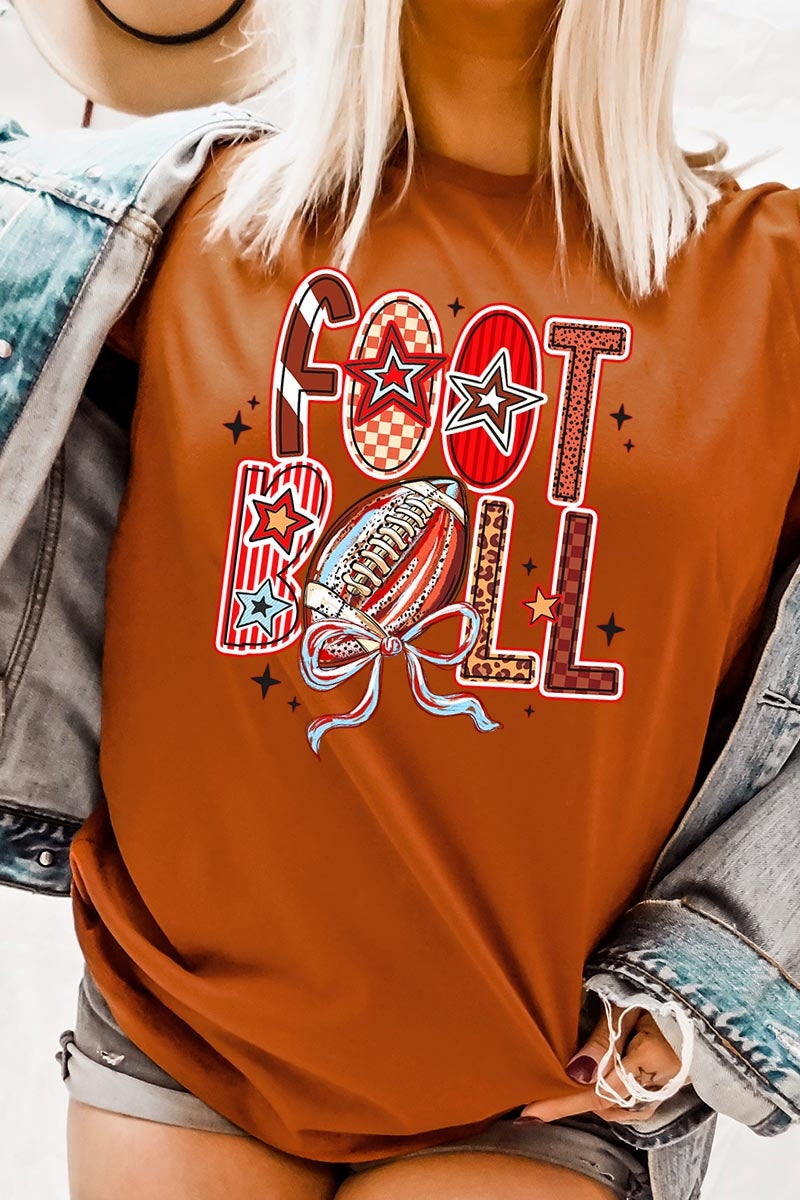 US3001-E3053 Brushstroke Football Graphic Tee $12.5
