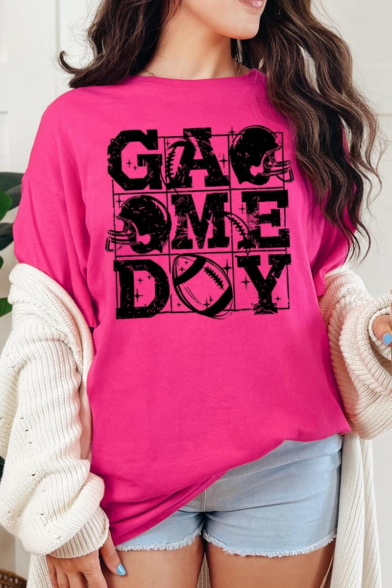 5000P-E3073 Distressed Game Day Graphic Plus Heavy Cotton Tee $12.75