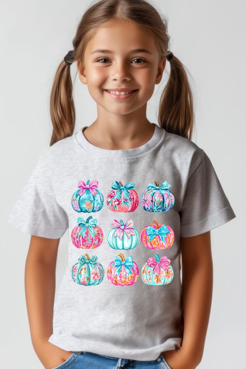 US3001Y-E3137Z Coquette Pumpkin Kids Graphic Tee $11