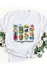 US3001P-E3061PA Pennsylvania State Brushstroke Graphic Plus Tee $16