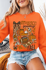 UL180P-E3134 Fall Football Collage Graphic Plus Sweatshirt $25