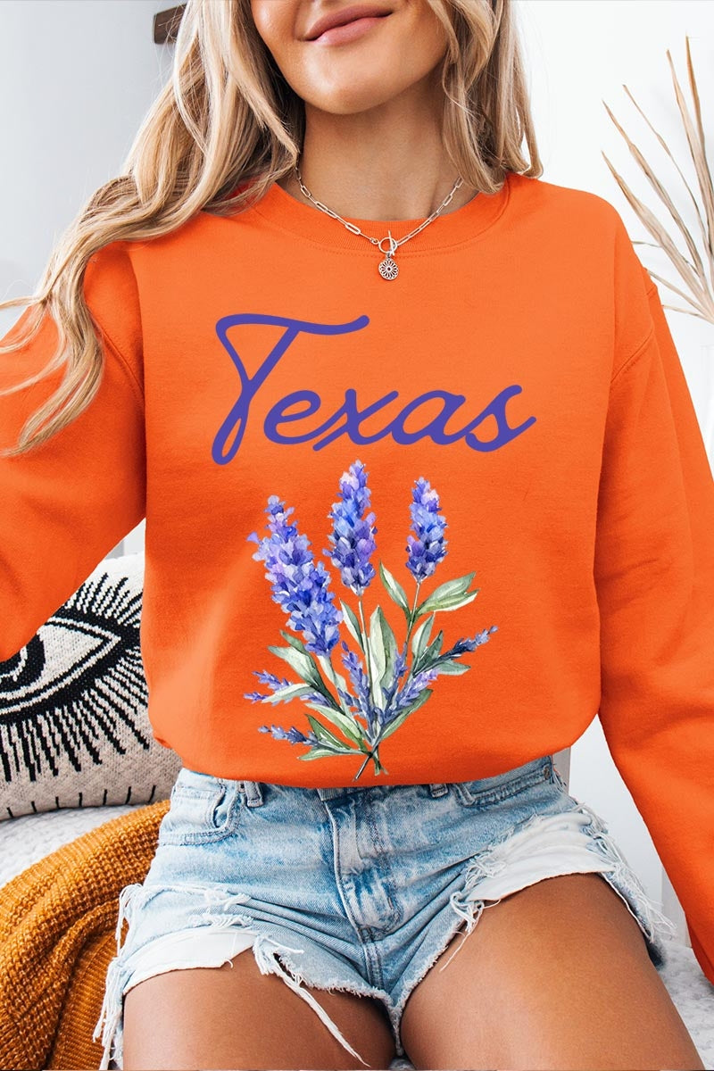 UL180P-E3060 Texas Bluebonnet Graphic Plus Sweatshirt $25